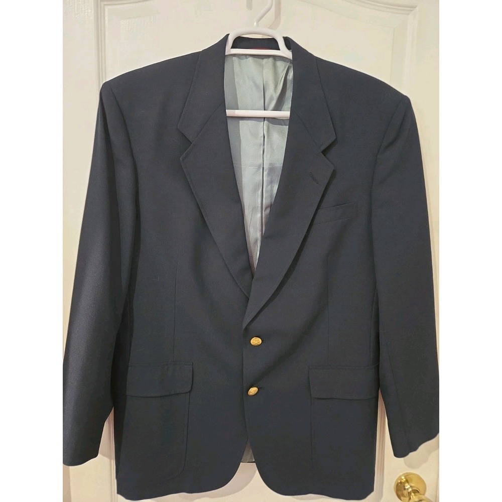 VTG Jack Nicklaus Navy Blazer Gold Buttons 44R Union Label Made USA Golf